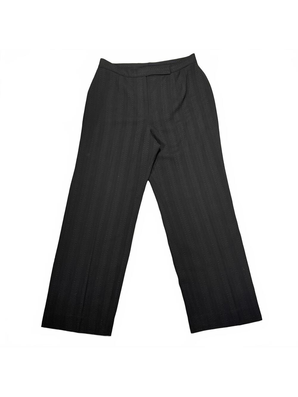 Black Pinstripe Trousers Pink Details Y2K Goth Witchy